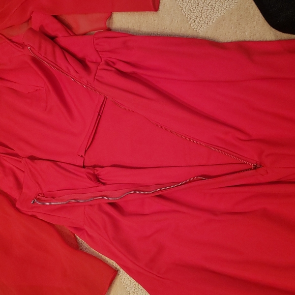 Vintage Red Mock Halter Dress, Sz S - Picture 15 of 16